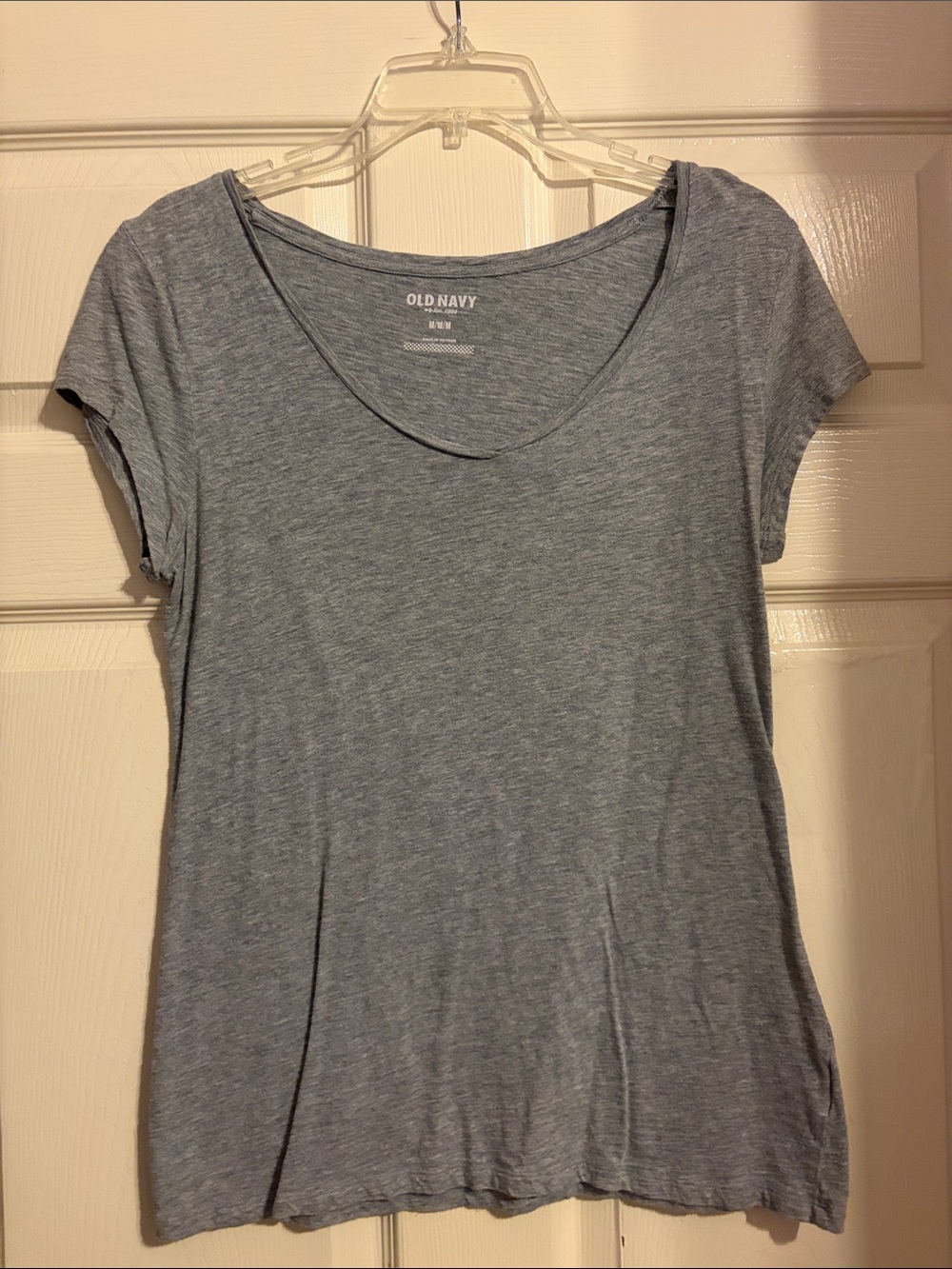 Old Navy Light Heather Gray Scoop Neck Short Sleeve Tee